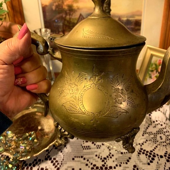 Accents Witch Ornate Brass Teapot Cauldron Altar Herbs Magic Spells